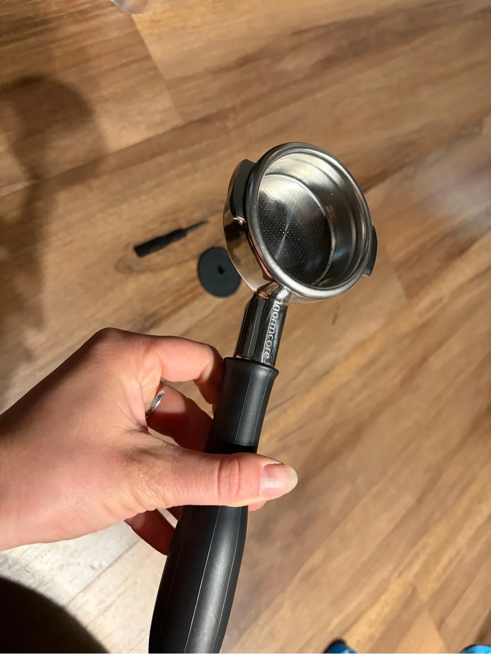 Black Espresso Accessory Set with Portafilter and Tamper 58mm